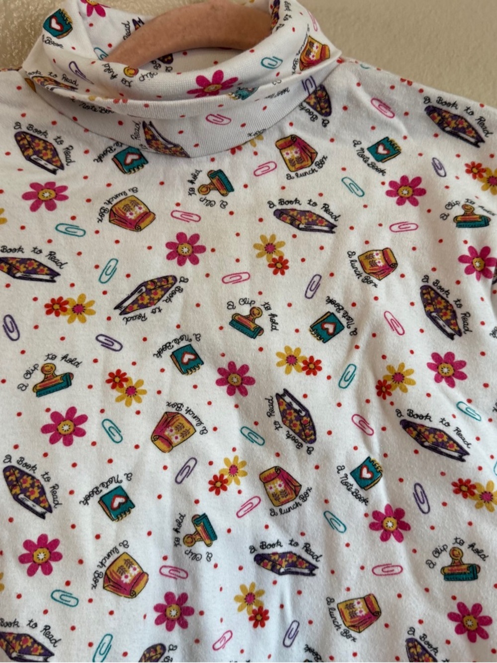 Vintage White Floral and Patterned Long Sleeve Turtleneck - Picture 3 of 5